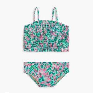 New with tags Crewcuts Girls Floral Smocked Tankini in Teal & Pink size 10